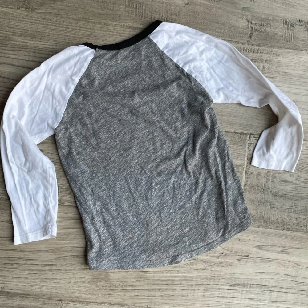 Joah Love Kids Raglan Long Sleeve T-shirt Ski Graphic Gray/White/Black/Blue SZ 6